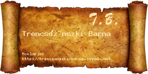 Trencsánszki Barna névjegykártya