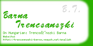 barna trencsanszki business card
